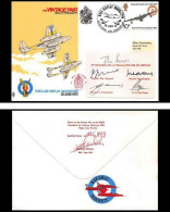 1148 Lettre Airmail Cover Grande Bretagne Great Britain Vintage Pair 1975 Signé (signed) Pilots - Airplanes