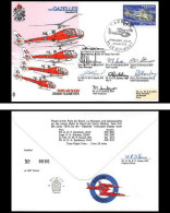 1142 Lettre Airmail Cover Grande Bretagne Great Britain Helicopter Gazelle 1975Signé (signed) Pilots - Helicopters