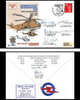 1136 Lettre Airmail Cover Grande Bretagne Great Britain Helicoptere Helicopters Signé (signed) Pilots - Helicopters