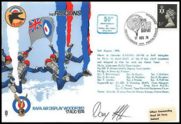 1131 Lettre Airmail Cover Grande Bretagne Great Britain Falcons 1974 Signé (signed) Pilots - Airplanes