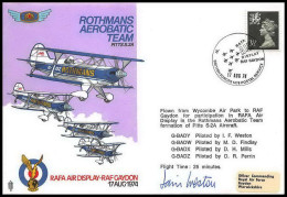 1133 Lettre Airmail Cover Grande Bretagne Great Britain Rothmans Team 1974 Signé (signed) Pilots - Flugzeuge