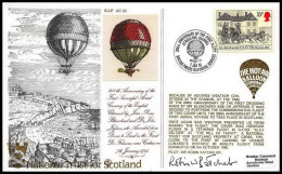 1121 Lettre Aviation Airmail Cover Luftpost Grande Bretagne Great Britain Ballon Balloon Fiesta 1985 Signé (signed) - Airships