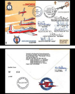 1129 Lettre Airmail Cover Grande Bretagne Great Britain Swords 1974 Signé (signed) Pilots - Avions