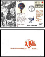 1124 Lettre Aviation Airmail Cover Luftpost Grande Bretagne Great Britain Ballon Balloon Fiesta 1985 Signé (signed) - Airships