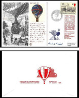 1123 Lettre Aviation Airmail Cover Luftpost Grande Bretagne Great Britain Ballon Balloon Fiesta 1985 Signé (signed) - Fesselballons