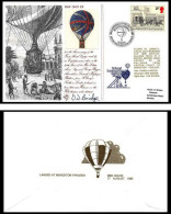 1119 Lettre Aviation Airmail Cover Luftpost Grande Bretagne Great Britain Ballon Balloon Fiesta 1985 Signé (signed) - Montgolfières