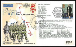 1107 Lettre Airmail War Cover Grande Bretagne Great Britain London 1980 By Foot Messenger - Flugzeuge