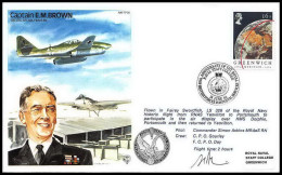 1104 Lettre Airmail War Cover Grande Bretagne Great Britain Eric Brown 1984 Signé (signed) - Flugzeuge