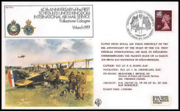 1092 Lettre Airmail War Cover Grande Bretagne Great Britain Folkestone Cologne 1919 - 1979 - Avions