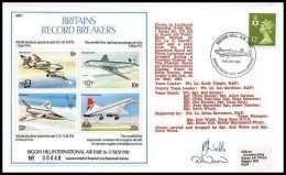 1087 Lettre Airmail War Cover Grande Bretagne Great Britains Record Breakers 1981 Signé (signed) - Avions