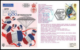 1098 Lettre Airmail War Cover Grande Bretagne Great Britain Into London By Parachute 1980 - Airplanes