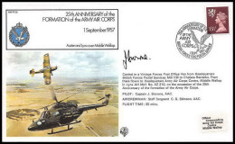1094 Lettre Airmail War Cover Grande Bretagne Great Britain Arrmy Air Corps 1957 1982 Signé (signed) - Airplanes