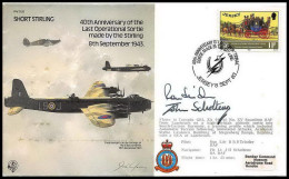 1077 Lettre Airmail War Cover Jersey Short Stirling 1943 1983 Signé (signed) - Avions