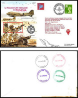 1088 Lettre Airmail War Cover Grande Bretagne Great Britain Parachute Brigade In Tunisia Signé (signed) - Airplanes