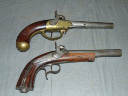 Pair Of 19th Century Percussion Pistols. - Armes Neutralisées