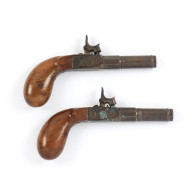 Pair Of English Percussion Boot Pistols - Decorative Weapons