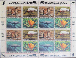 UNO GENF 1994 Mi-Nr. 245/48 Kleinbogen Gefährdete Arten ** MNH - Blocks & Sheetlets