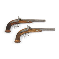 Matched Pair Of Belgian Dueling Pistols - Decorative Weapons