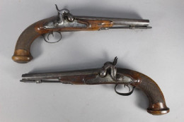 Pair Of 19th English Percussion Dueling Pistols - Decorative Weapons
