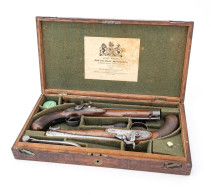 Alexander Wilson, London, Cased Percussion Cap Pistols, C. 1830s, Approx. .50 Cal., L 8" Barrels - Decorative Weapons