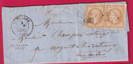 N°13 PAIRE PC 2643 REMALARD ORNE POUR NOGENT LE ROTROU OR SUR TIMBRE OR A IDENTIFIER 1859 LETTRE - 1849-1876: Klassik