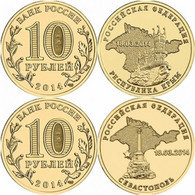 Russia 2 X 10 Rubles 2014 Crimea Sevastopol UNC ºº - Russland