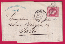 N°32 GC 1386 ELBEUF SEINE INFERIEURE POUR PARIS 1 AOUT 1870 LETTRE - 1849-1876: Klassik