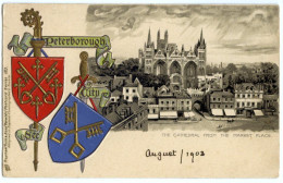 PETERBOROUGH - HERALDIC - THE CATHEDRAL FROM THE MARKET PLACE - EMBOSSED (TUCK'S) - Tuck, Raphael