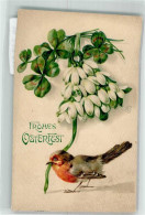 39743941 - Ostern Sign MB  Schneegloeckchen  Kleeblaetter - Birds