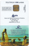 Andorra - STA - STA-0121 - Mans Unides, Oberthur, 02.2001, 100Units, 20.000ex, Used - Andorre