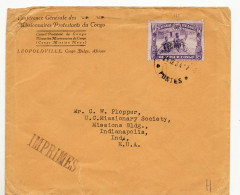 1649 01 CONGO BELGE LEOPOLDVILLE TO INDIANAPOLIS USA - Brieven En Documenten