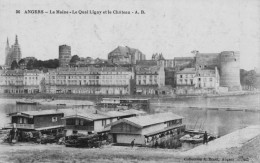 ANGERS - La Maine - Le Quai Ligny Et Le Château - Lavoirs - Angers