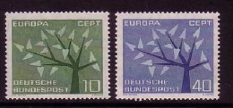 DEUTSCHLAND MI-NR. 383-384 POSTFRISCH(MINT) EUROPA 1962 BAUM - 1962