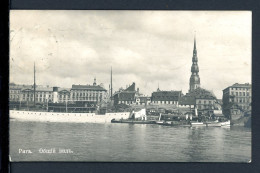 AK Riga, Lettland 1914 Blick über Die Pura Auf Petrikirche (PK0352 - Other & Unclassified