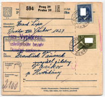 Böhmen Und Mähren 102 U.a. Auf Brief Als Mischfrankatur Paketkarte #KN361 - Autres & Non Classés