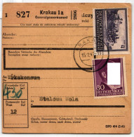 Generalgouvernement 77, 114 Auf Brief Als Mischfrankatur Paketkarte #KN373 - Besetzungen 1938-45