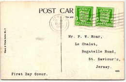 Jersey 1 Auf Postkarte Als Mehrfachfrankatur Ersttag #KN369 - Besetzungen 1938-45