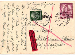 Deutsches Reich 759 U.a. Auf Postkarte Als Mischfrankatur Portogerecht #KQ061 - Autres & Non Classés
