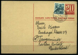 SCHWEIZ AUSLANDSPOSTKARTE M. Zus.-Frank. X17A952 - Entiers Postaux