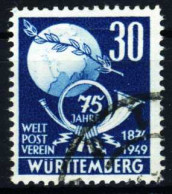 FRANZ. ZONE WTTBG Nr 52 Gestempelt Gepr. X32F6A6 - Württemberg