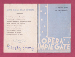 Tessera Associativa. Opera Impiegate  Maria SS Odegitria, Bari. Rilasciata A Bari Il 33.6.1962 - Membership Cards