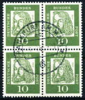 BRD DS BED. DEUT. Nr 350y Zentrisch Gestempelt VIERERBLOCK X580B62 - Used Stamps
