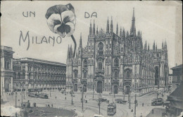 Ag801 Cartolina Un Saluto Da Milano Citta' Duomo 1913 - Milano (Milan)