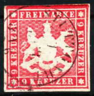 WÜRTTEMBERG AUSGABE VON 1859 Nr 14 Zentrisch Gestempelt Gepr X681876 - Afgestempeld