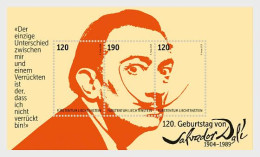 LIECHTENSTEIN 2024 PEOPLE Famous Artists. 120th Birth Anniv. Of SALVADOR DALI - Fine S/S MNH - Neufs