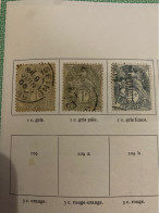 Lot 10 Timbres Type Blanc 1900 - 1c 2c 5c - Oblitérés - Used Stamps