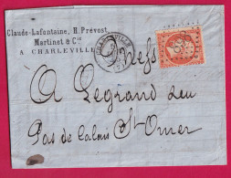 N°23 GC 898 CHARLEVILLE ARDENNES POUR ST OMER PAS DE CALAIS 1865 LETTRE - 1849-1876: Klassik