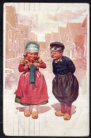 Italy - 1915 - Children - Illustration - Two Holland Kids - Kindertekeningen