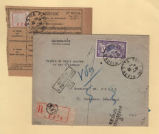 Type Merson - N°144 Seul Sur Lettre Recommande Avec Recepisse - Paris - 1923 - 1877-1920: Semi Modern Period