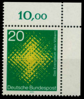 BRD 1970 Nr 647 Postfrisch ECKE-ORE X8C6D4A - Neufs